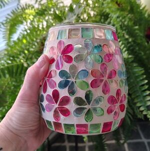 Multicolor Mosaic Floral Lamp